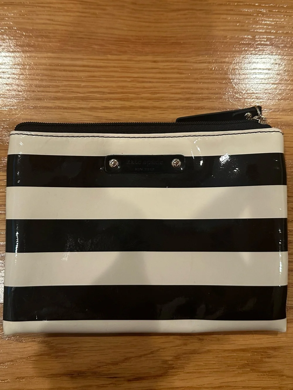 kate spade Black and White Stripe Cosmetic Pouch